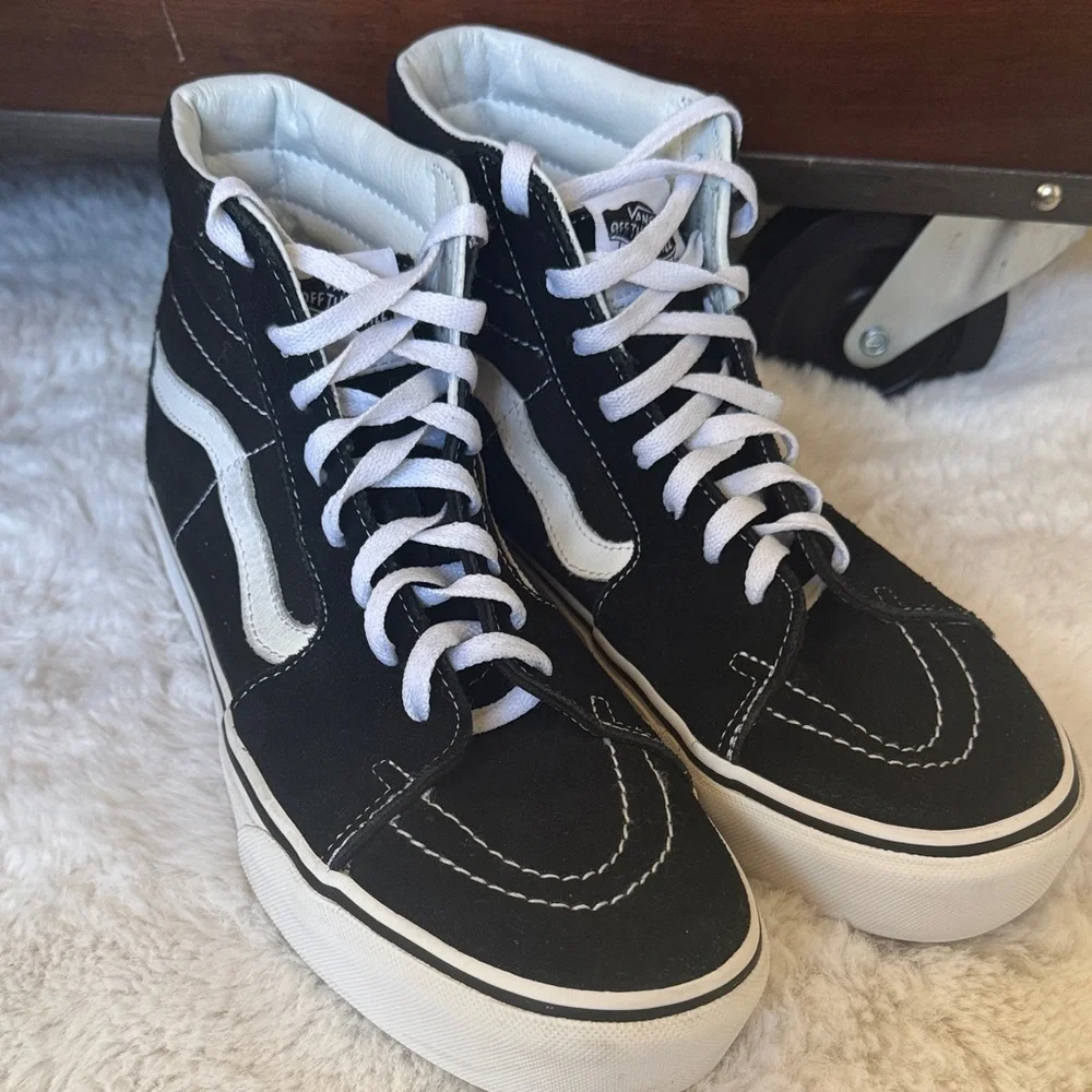 Vans Black and White High-Top Sneakers